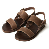 【2025 NEW COLLECTION】#16400  HORSEBUTT ≪NUBUCK BROWN≫ DOUBLE BELT SANDAL ホースバットダブルベルトサンダル