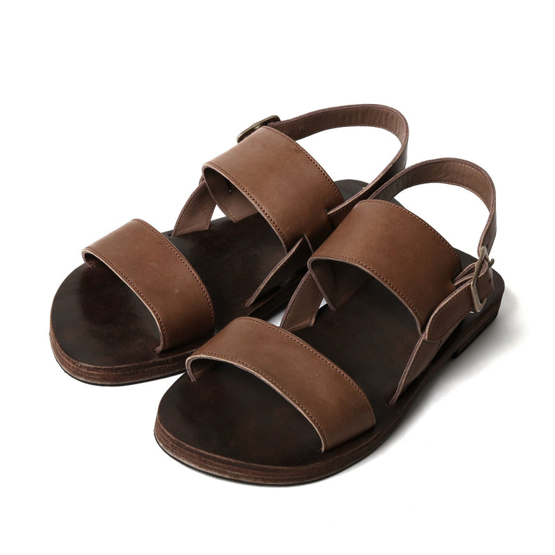 【2025 NEW COLLECTION】#16400 HORSEBUTT ≪SMOOTH BROWN≫ DOUBLE BELT SANDAL ホースバットダブルベルトサンダル