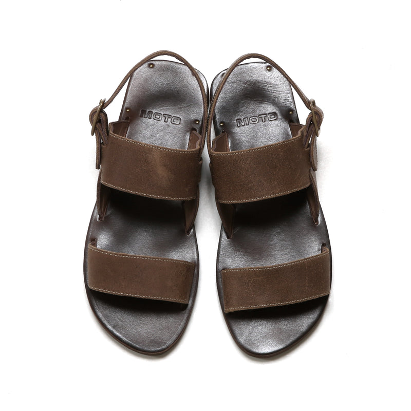 【2025 NEW COLLECTION】#16400  HORSEBUTT ≪NUBUCK BROWN≫ DOUBLE BELT SANDAL ホースバットダブルベルトサンダル