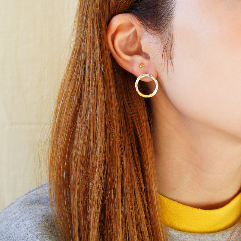 【MOTO Ladies Collection】PT-05 CIRCLE PIERCED EARRINGS / サークルピアス (K24＆999SV)