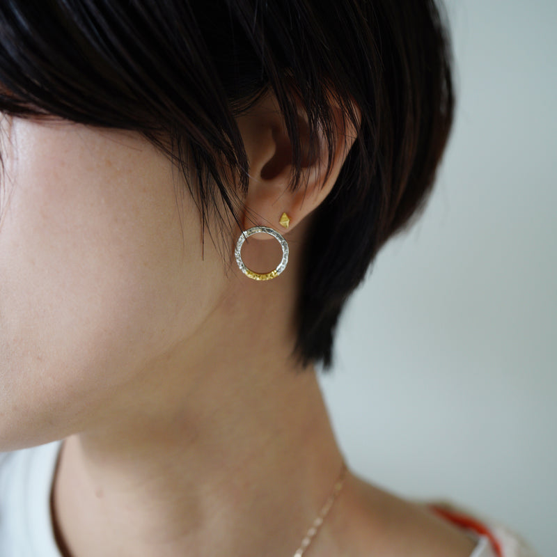 【MOTO Ladies Collection】PT-05 CIRCLE PIERCED EARRINGS / サークルピアス (K24＆999SV)