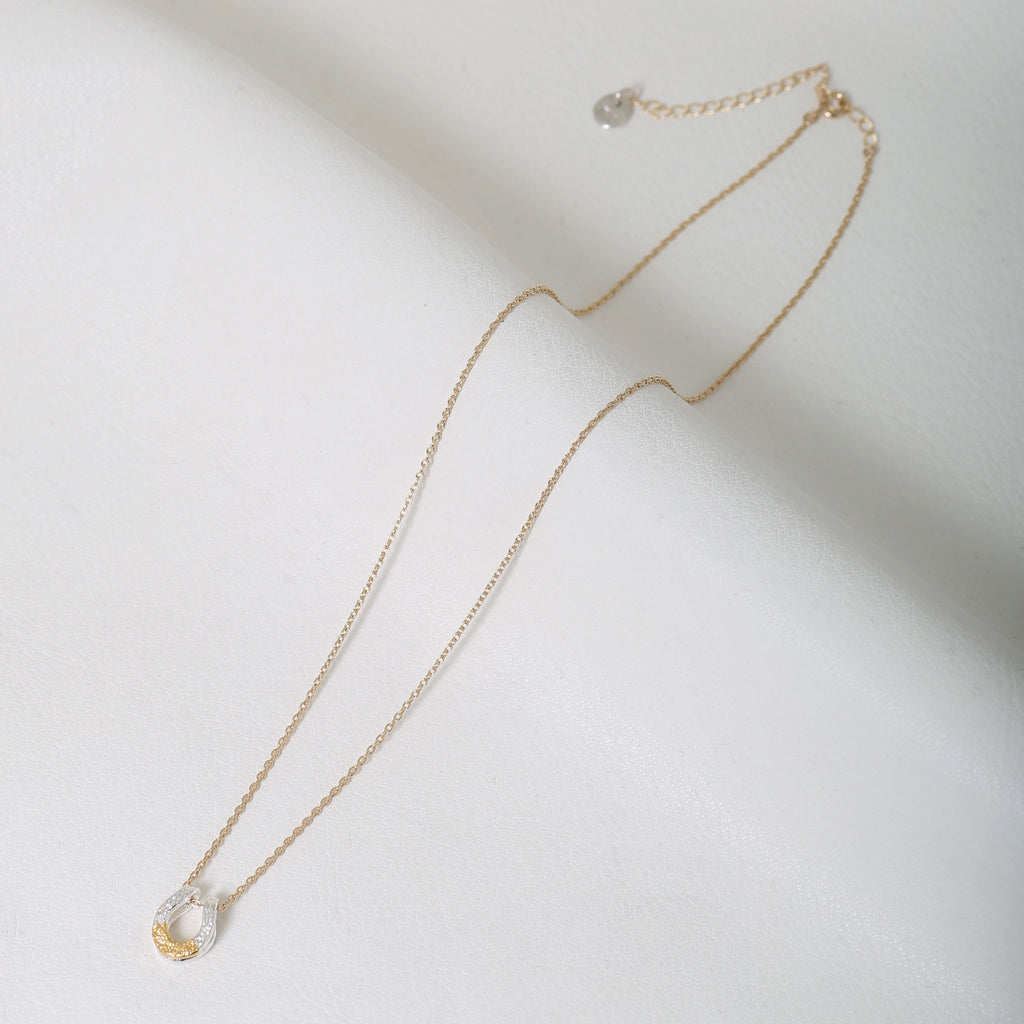 N-02S TSUKI TO TAIYO NECKLACE (24K GOLD ACCENT) / 月と太陽 ネックレス (K24＆999SV)