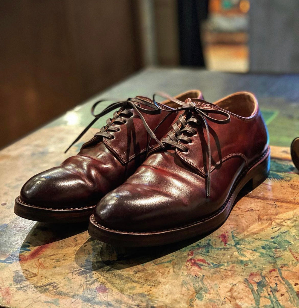 #2100 CORDOVAN PLAIN TOE SHOES BURGUNDY コードバンプレーントゥシューズ バーガンディ – MOTO  ONLINE STORE