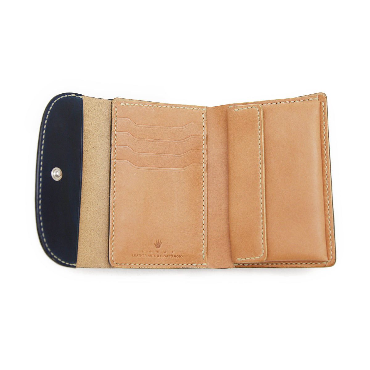 W6D 【NAVY】HAND-DYED MIDDLE WALLET / 手染めミドルウォレット – MOTO ONLINE STORE